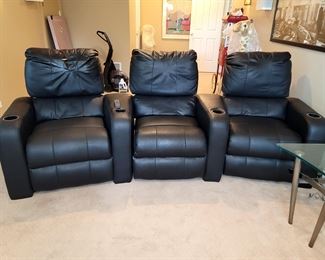3 faux leather theater reclining seats. $150 each