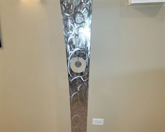 Hand-made by Artist, metal grandfather quartz clock. $250