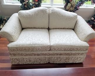 Pennsylvania Damask Ivory Loveseat $150
