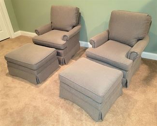 Thomasville swivel chairs with ottomans $175 ea.