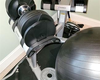 StairMaster Pair of TwistLock Adjustable Dumbbells with racks $300 (retail $600)