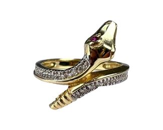14kt Yellow Gold Snake Ring
