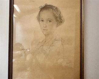 Portrait of Elephare pastel on paper drawing by George Aid (American 1872-1938) signed and dated. 25.5x19.5 image 27.5 x21.5 frame in good condition.