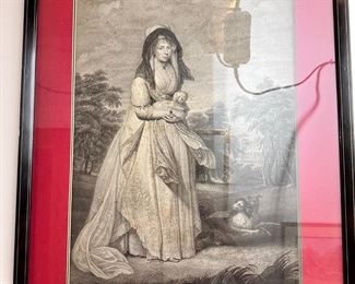 Portrait of Queen Charlotte stipple engraved print by Thomas Ryder (English 1746-1810)  19x13 image 27x21 frame in fair condition heavily acidified creased with small tears.