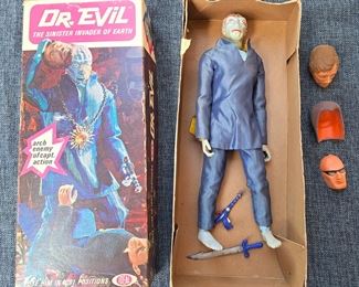 RARE DR EVIL ACTION FIGURE 3 ACCESSORIES