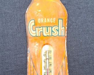 VINTAGE BARN FRESH ORANGE CRUSH SIGN THERMOMETER
