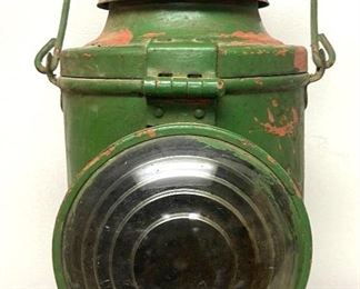 HANDLAN ANTIQUE RAILROAD GREEN LANTERN ST LOUIS