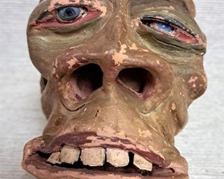 FANTASTIC HAND MADE FOLK ART PLASTER FACE