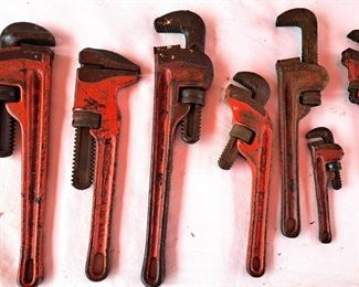 VINTAGE RIDID PIPE WRENCHES LOT