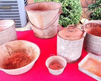 GALVANIZED BUCKET PAN LOT