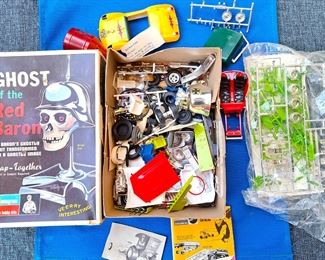 GHOST OF THE RED BARON BOX & MODEL CAR PARTS LOT