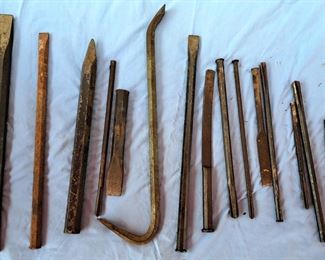 PRY BAR & CHISELS LOT