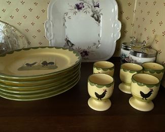 egg cups breakfast plates