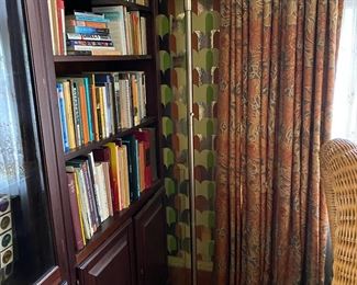 Pair of Up-lights  flanking each of bookshelves.