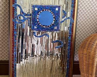Mosaic mirror, wonderful hand made 1980's?