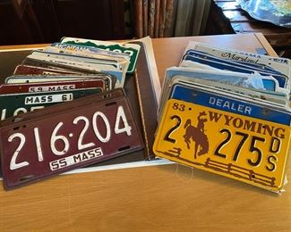 Group of license plates. about 30 old MA and sample plates from various states etc. Prefer to sell as lot.