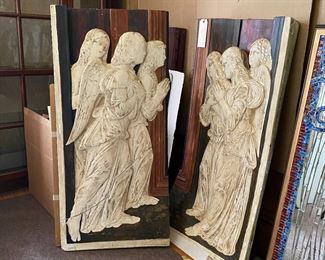 Pr plaster angels, not that heavy, easy to mount. Pair face each other.