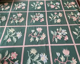 Green wool rug remnant.