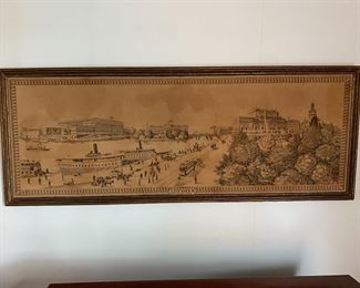 Tapestry port scene, Sweden.