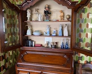Late victorian  cabinet, with slant front writing area. 