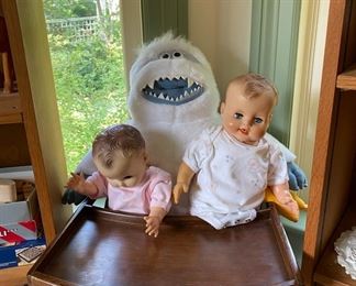 Adominable Snowman and vintage baby dolls...