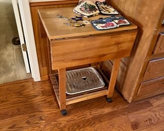 Cool  little folding butcher block style cart