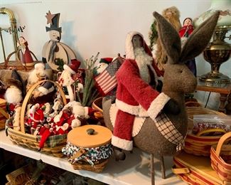Just the tip of the iceberg …Fantastic vintage Christmas decorations and Holiday Longaberger baskets 
