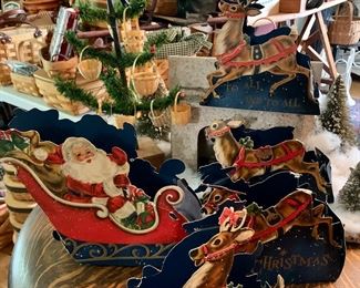More Vintage Holiday…and what every avid basket collector needs - a feather tree festooned with miniature baskets! 