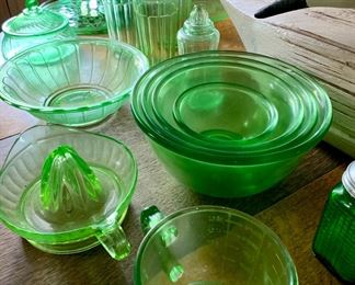 Antique to vintage Uranium glass 