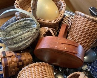 Many Diminutive, petite sized, handmade baskets - Antique to Vintage 