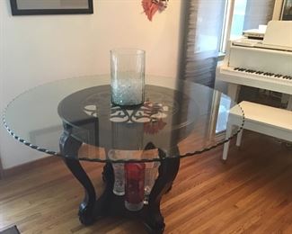 Glass top table $150