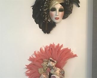 Collectible porcelain masks, vintage $10 each