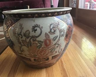 Vintage large Chinese porcelain “fish bowl” planter -$100 or BO