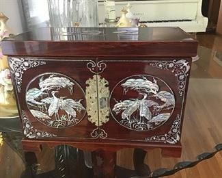Small MOP inlaid jewelry box -$20