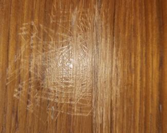 mid century modern dining table, both ends pull out as extension. Slight damage to one spot on top