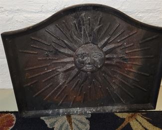 decorative iron fireback for fireplace