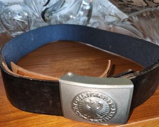 Antique German police belt buckle, w belt
