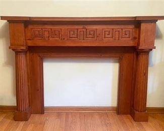 Greek Meander Doric Wood Mantel