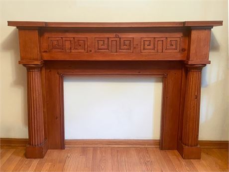 Greek Meander Doric Wood Mantel
