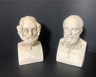 Homer Aristotle Book End Busts 