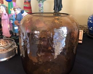 amber colored vase