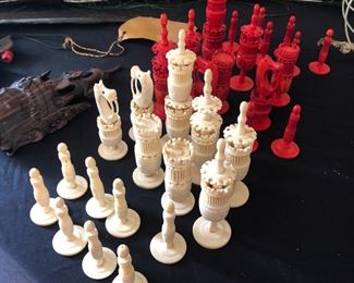 Carved chess set