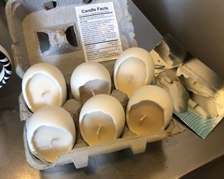 Unique porcelain egg tea light candles