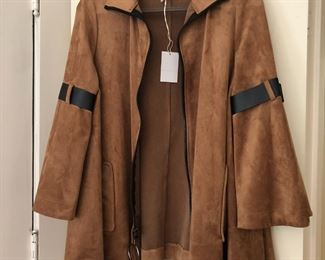 Bell sleeve suede jacket