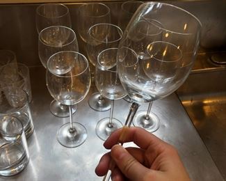 Set of 10 extra tall wine glasses