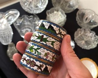 Tiny glass storage container