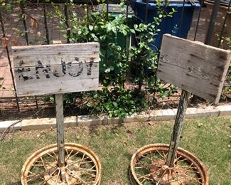 Vintage 'Enjoy' signs 