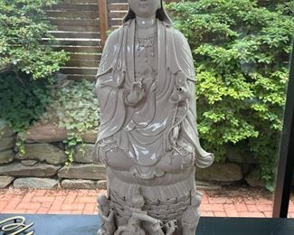 Vintage Blanc-de-Chine Buddhist goddess (in as-is condition...see next photo).