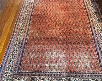 Antique hand-knotted runner (13.3' x 5.5').