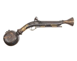 Unique 18th C. Caucasian Style "Club" Blunderbuss Flintlock (c. early 18th C.)